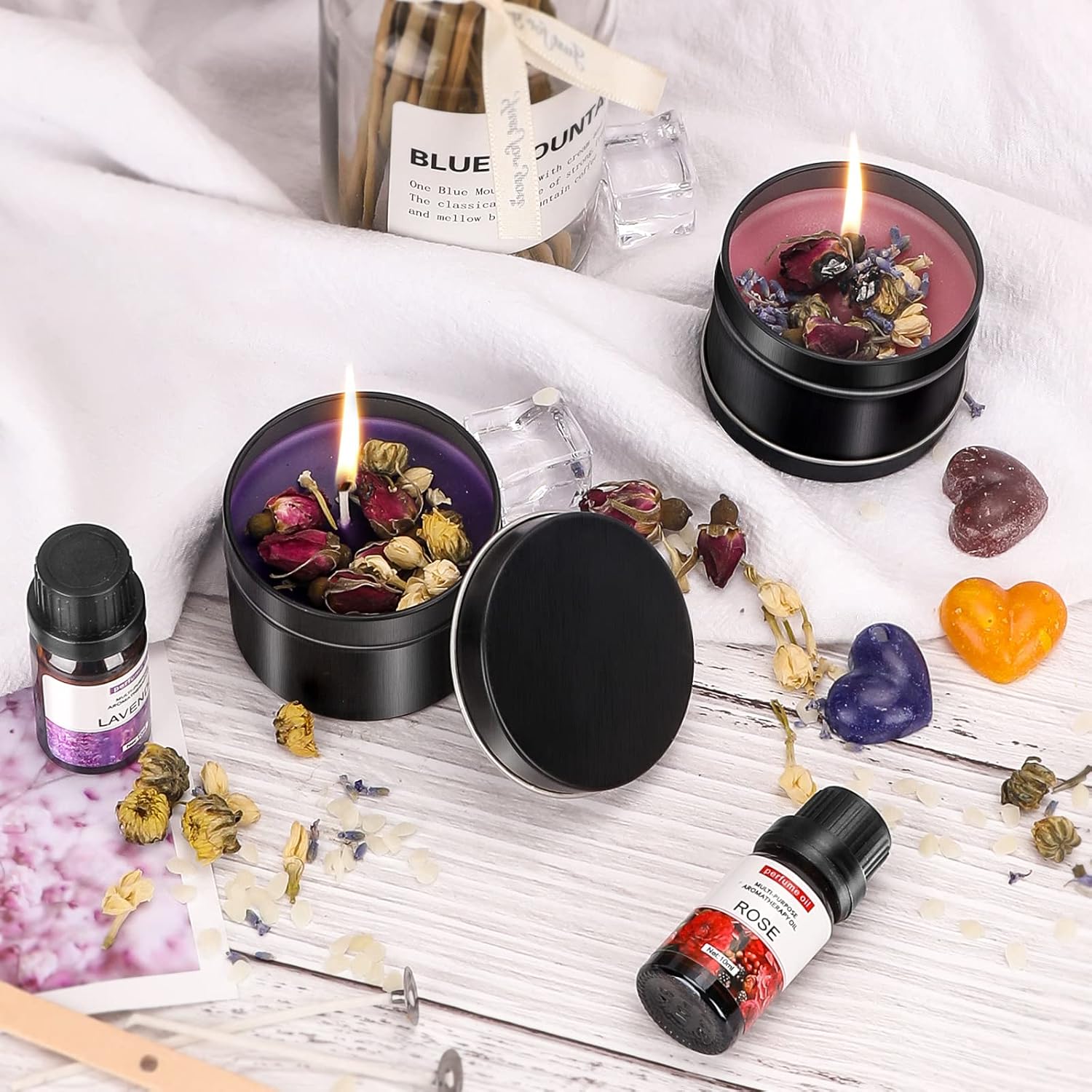 Complete Candle Making Kit with Wax Melter.Candle Making Supplies.DIY Arts&Crafts Kits Gift for Beginners.Adults.Including 500w Electronic Stove.Wicks.Wax.Rich Scents.Dyes.Melting Pot.Candle tins - Image 8