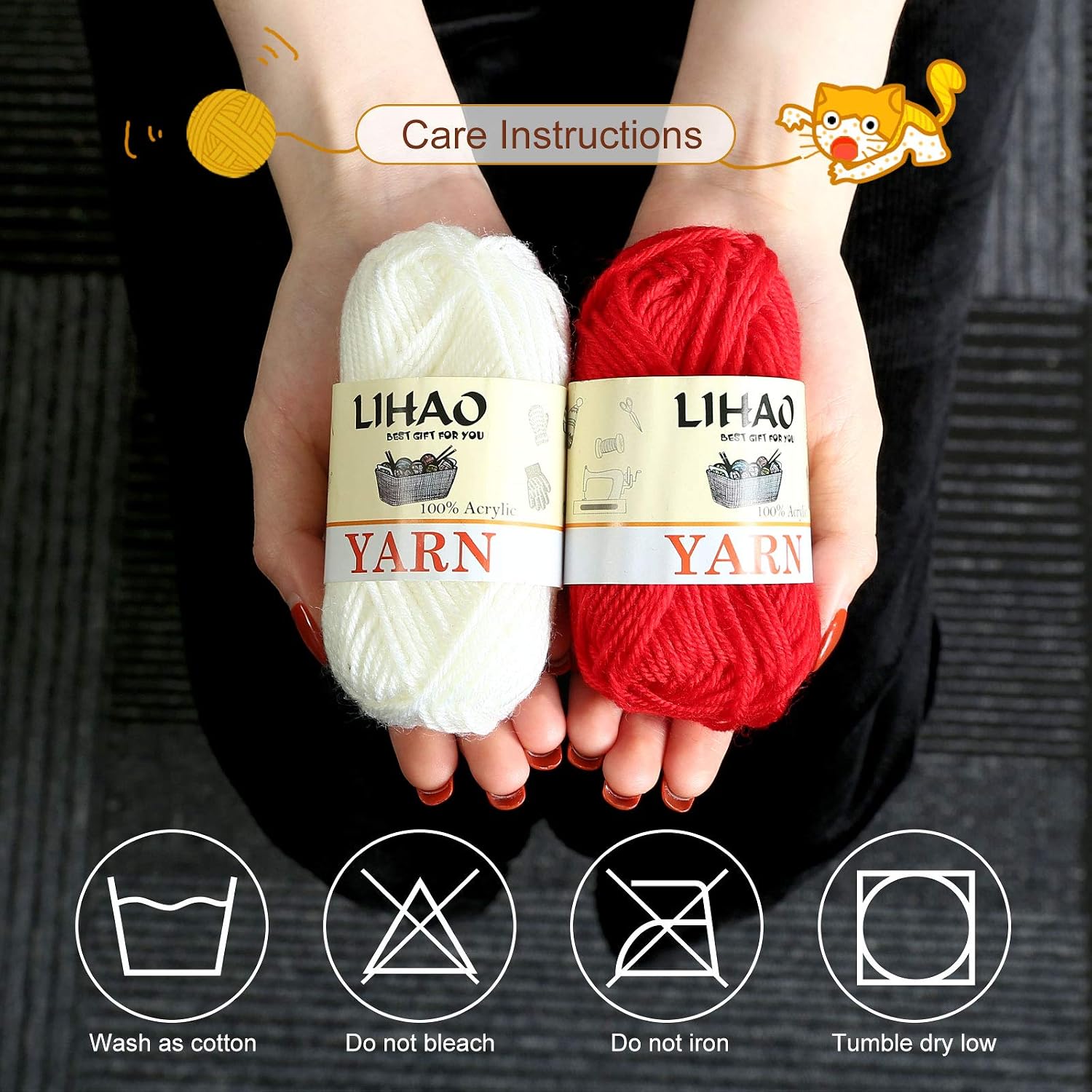 LIHAO 12 Skeins Mini Yarn for Knitting Crochet Craft - 100% Acrylic - Image 8