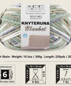 Alternative view of #6 Super Bulky Blanket Yarn for Crocheting - 4 Skeins(Each 10.5oz/300g. 220yds/201m). Chunky Chenille Thick Plush Big Soft Yarn for Crocheting Knitting Blankets. Cream & Sage & Grey & Khaki