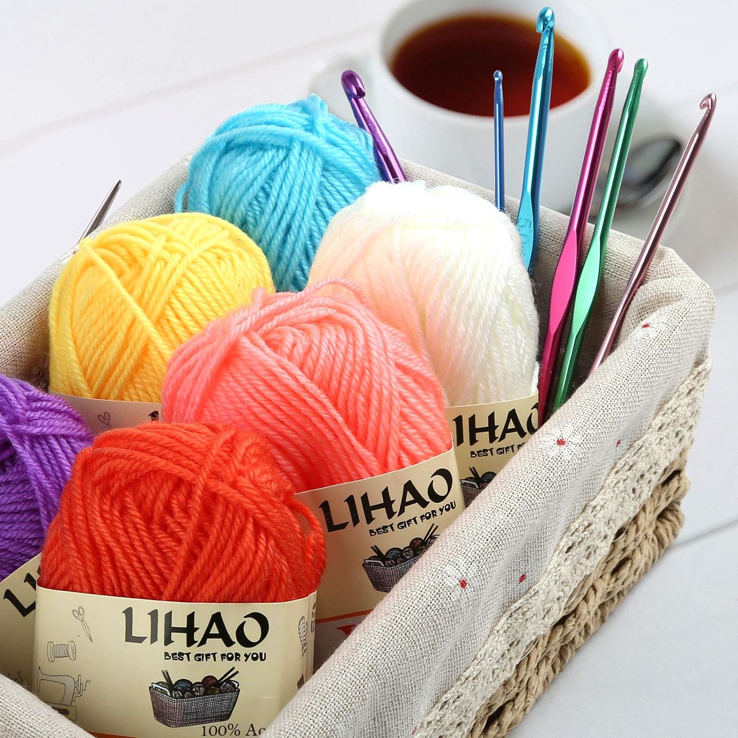 LIHAO 12 Skeins Mini Yarn for Knitting Crochet Craft - 100% Acrylic - Image 4